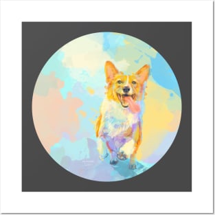 Happy Corgi - Dog Art Posters and Art